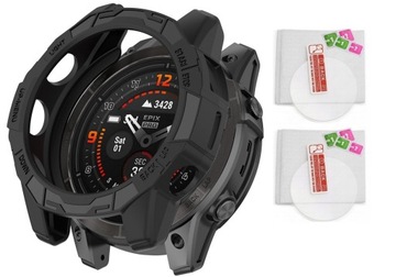 Zestaw Ochronny 2X Szkło Hartowane + Etui do Garmin Fenix 7X/ 7X Pro /Solar