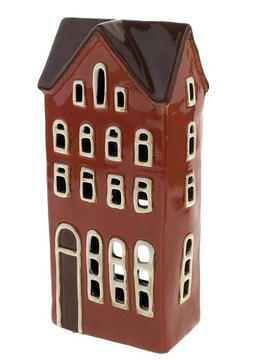 DOMEK CERAMICZNY LAMPION ŚWIECZNIK CERAMIKA SZKLIWIONA