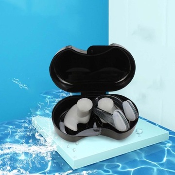 Zestaw pływackich zatyczek do uszu i klipsów na nos Training Grey
