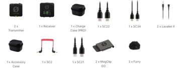 RODE Wireless PRO ZESTAW BEZPRZEDOWODY MIKROFONY LAVALIER II ETUI ŁADUJĄCE