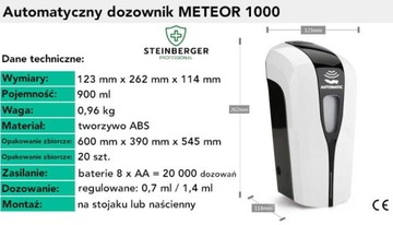 BEZDOTYKOWA STACJA DO DEZYNFEKCJI RĄK OCIEKACZ