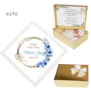 БЕЛАЯ КРЕСТАЛЬНАЯ ХАНИЦА для мальчика, девочки, КРЕЩЕНИЕ, ИМЯ, коробка