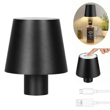Lampka nocna stołowa RGB na butelkę wina czarna