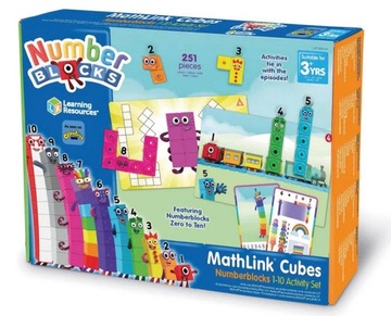 Klocki, Kostki Matematyczne, 1-10, MathLink Cubes