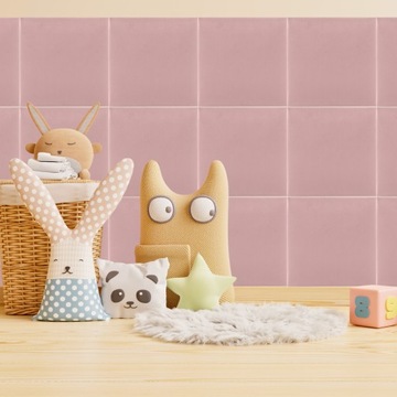 Мягкие стеновые панели 40х40 КВАДРАТ РОЗОВЫЙ Мягкий Велюр