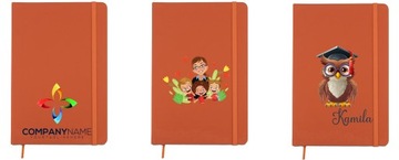 NOTES ZESZYT Z NADRUKIEM PLANER Z GUMKĄ W LINIĘ DO PISANIA A5 POMARAŃCZOWY