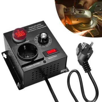 REGULATOR ELEKTRONICZNY NAPIĘCIA CZARNY 4000W NAPIĘCIE REGULOWALNE 0-220V