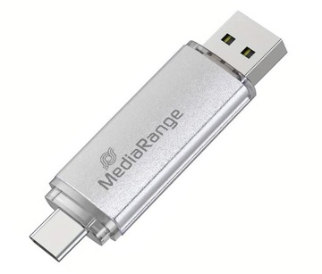 MARKOWY PENDRIVE 2W1 128GB USB-C DUAL DRIVE DYSK OTG USB ALUMINIUM ZATYCZKI