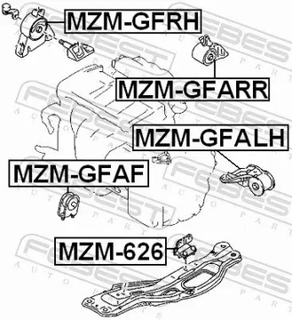 FEBEST ULOŽENÍ MOTORU MZM-626