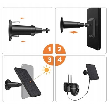 НАСТЕННАЯ СОЛНЕЧНАЯ ПАНЕЛЬ МОЩНОСТЬЮ 4 ВТ ДЛЯ НАРУЖНЫХ КАМЕР С КАБЕЛЕМ ДЛИНОЙ 2,8 М