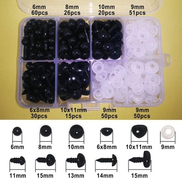 151X БЕЗОПАСНАЯ ЗАМЕНА ГЛАЗА ГЛАЗА НОСЫ ДЛЯ ПЛЮШЕВЫХ ИГРУШЕК-МАСКОТОВ МЕДВЕДЯ