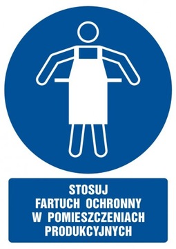 Stosuj fartuch ochronny znak PCV 10,5x14,8