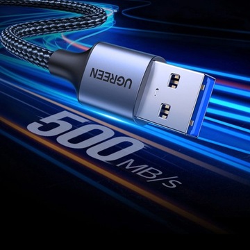 KABEL UGREEN US115 USB-A (MĘSKIE) / USB-A (ŻEŃSKIE) 5GB/S 5M JAKOŚĆ + RYSIK