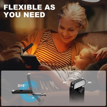 Лампа для чтения книг 3 цвета 5 яркости USB