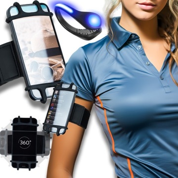 ARMBAND SPORTOWE ETUI DO TELEFONU BIEGANIA RAMIĘ NADGARSTEK+ŚWIECĄCA OPASKA