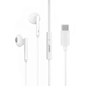 SŁUCHAWKI Z KABLEM VIDVIE HS659 TYPE-C BIAŁY