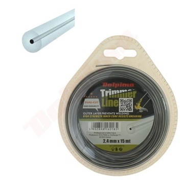 Dolpima żyłka do koszenia Dual-Cut okrągła z wkładem 2,4mm 15m