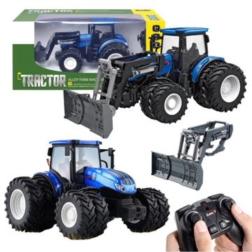 Duży Traktor Zdalnie Sterowany Z Łyżką Gumowe Koła Rc Światło LED