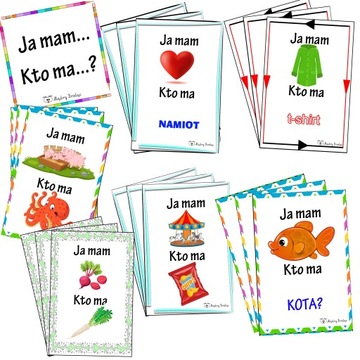 JA MAM KTO MA? gra dydaktyczna logopedyczna WZORY