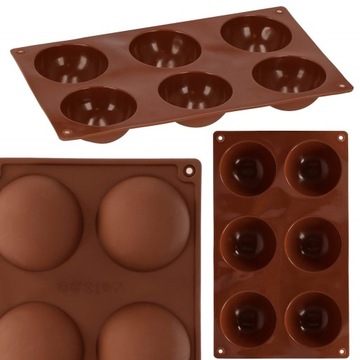 СИЛИКОНОВАЯ ФОРМА ДЛЯ ВЫПЕЧКИ МОНОПОРЦИИ ШОКОЛАДНЫХ МАББЛОВ, ПОЛУСФЕРА