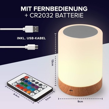 Lampka nocna premium OKOA 3W 13 kolorów 3 poziomy jasności akumulator
