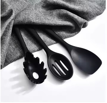 НАБОР КУХОННОЙ ПОСУДА, СИЛИКОН, ЧЕРНЫЙ, УМЫВНИК, ЛОЖКА, ШПАТКА, 10 ШТ.
