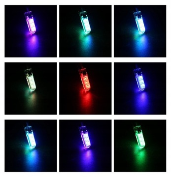 W5W LED T10 RGB МНОГОЦВЕТНЫЕ ПАРКОВОЧНЫЕ ЛАМПОЧКИ 2 шт.