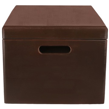 Коричневый деревянный ящик с ручками 40х30х24 см.