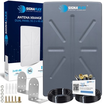 Komplet Antena Signaflex XRANGE 2x48dBi 4G/5G 12m FMEż + konektor WYBÓR