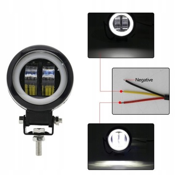 ГАЛОГЕННАЯ ФАРА СВЕТОДИОДНАЯ ЛАМПА CREE RING МОТОЦИКЛ x2