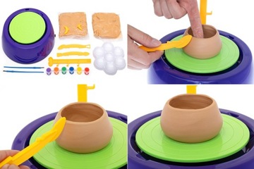 Творческий набор «Гончарный круг» с глиной и красками