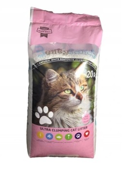 Żwirek kota bentonitowy BENTY SANDY PUDROWY 20L do kuwety dla kota