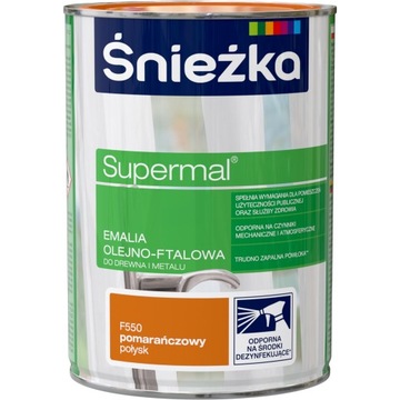 Farba do drewna i metalu Śnieżka Supermal 0,8L pomarańczowy połysk