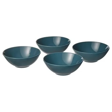 IKEA FARGKLAR MISKA Z POŁYSKIEM TURKUSOWA - 4 SZT.