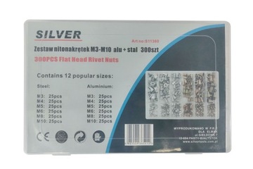 ZESTAW NITONAKRĘTEK M3-M10 MIX 300SZT ALU+STAL