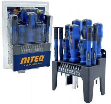 NITEO TOOLS - ZESTAW ŚRUBOKRĘTÓW I BITÓW - 21 ELEMENTÓW