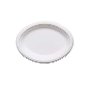 Talerz z trzciny cukrowej owalny biały 31cm 50szt