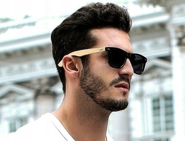 Męskie nerdy Okulary przeciwsłoneczne Bambus UV400 Kierowcy Polaryzacyjne