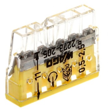 Быстроразъемный разъем для провода 5х0,5-2,5 мм2