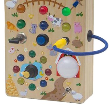 Светодиодный переключатель, игрушка, сенсорное обучение, игра, занятая доска для занятий на ферме A