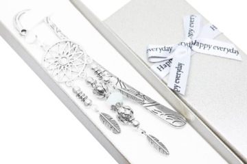 ZAKŁADKA DO KSIĄŻKI łapacz snów AKWAMARYN hematyt