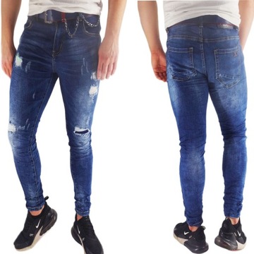 SPODNIE JEANS JEANSOWE MĘSKIE RURKI SLIM FIT