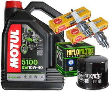 HF138 ZESTAW OLEJ MOTUL 4L ŚWIECE SUZUKI VL800 01-05 VOLUSIA