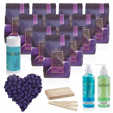 Zestaw do depilacji 8+2 WOSK Twardy Plum 1kg