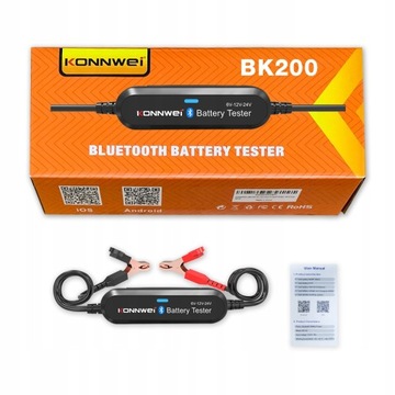 TESTER AKUMULATORÓW BLUETOOTH KONNWEI 6V 12V 24V BT 5.0 BK200 CE