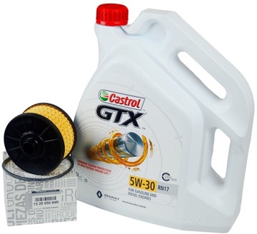 CASTROL GTX RN17 5W30 5L. FILTR OLEJU RENAULT TCe