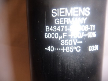 Kondensator Siemens 6000uF,350V dc
