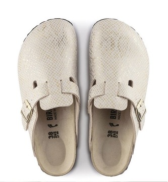 BIRKENSTOCK CHODAKI BOSTON SHINY PYTHON EGGSHEL 36