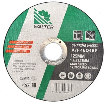 TARCZA do cięcia metalu INOX 125x1,2mm WALTER