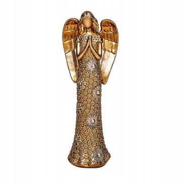 Złote anioły żywica aniołki statua figurka